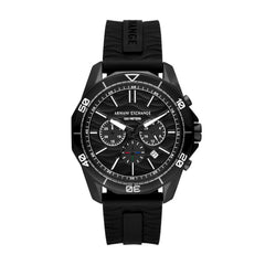 Armani Exchange Spencer AX1961 Men's Chronograph Watch – Black Dial & Black Silicone Strap