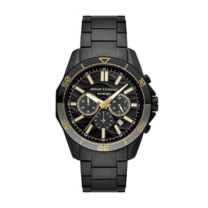 Armani Exchange Spencer AX1963 Men's Chronograph Watch – Black Dial & Black Stainless Steel Bracelet