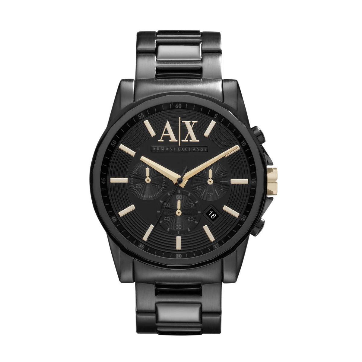 Armani Exchange AX2094 Men's Chronograph Watch – Black Dial & Gunmetal Stainless Steel Bracelet