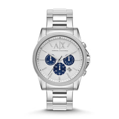 Armani Exchange AX2500 Men's Chronograph Watch – Silver Dial & Stainless Steel Bracelet