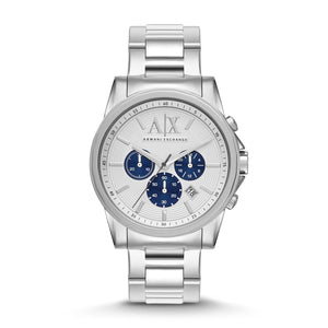 Armani Exchange AX2500 Men's Chronograph Watch – Silver Dial & Stainless Steel Bracelet