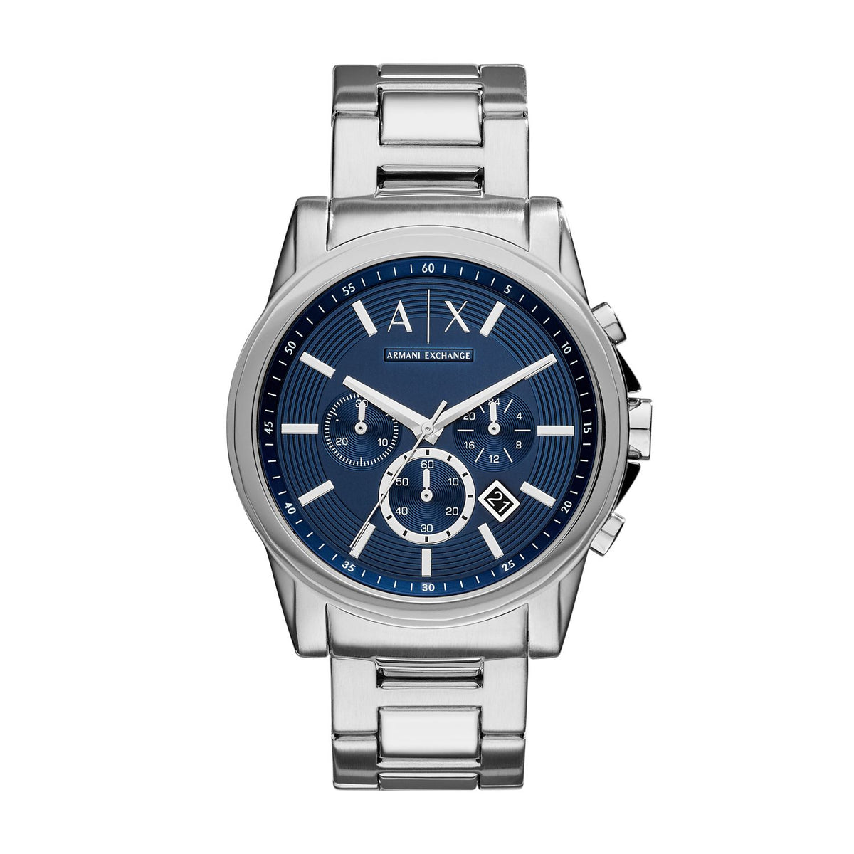 Armani Exchange Outerbanks AX2509 Men's Chronograph Watch – Blue Dial & Stainless Steel Bracelet