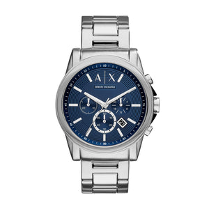 Armani Exchange Outerbanks AX2509 Men's Chronograph Watch – Blue Dial & Stainless Steel Bracelet