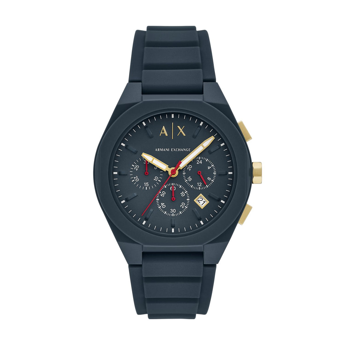 Armani Exchange Rafael AX4168 Men's Chronograph Watch – Blue Dial & Blue Silicone Strap
