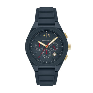 Armani Exchange Rafael AX4168 Men's Chronograph Watch – Blue Dial & Blue Silicone Strap