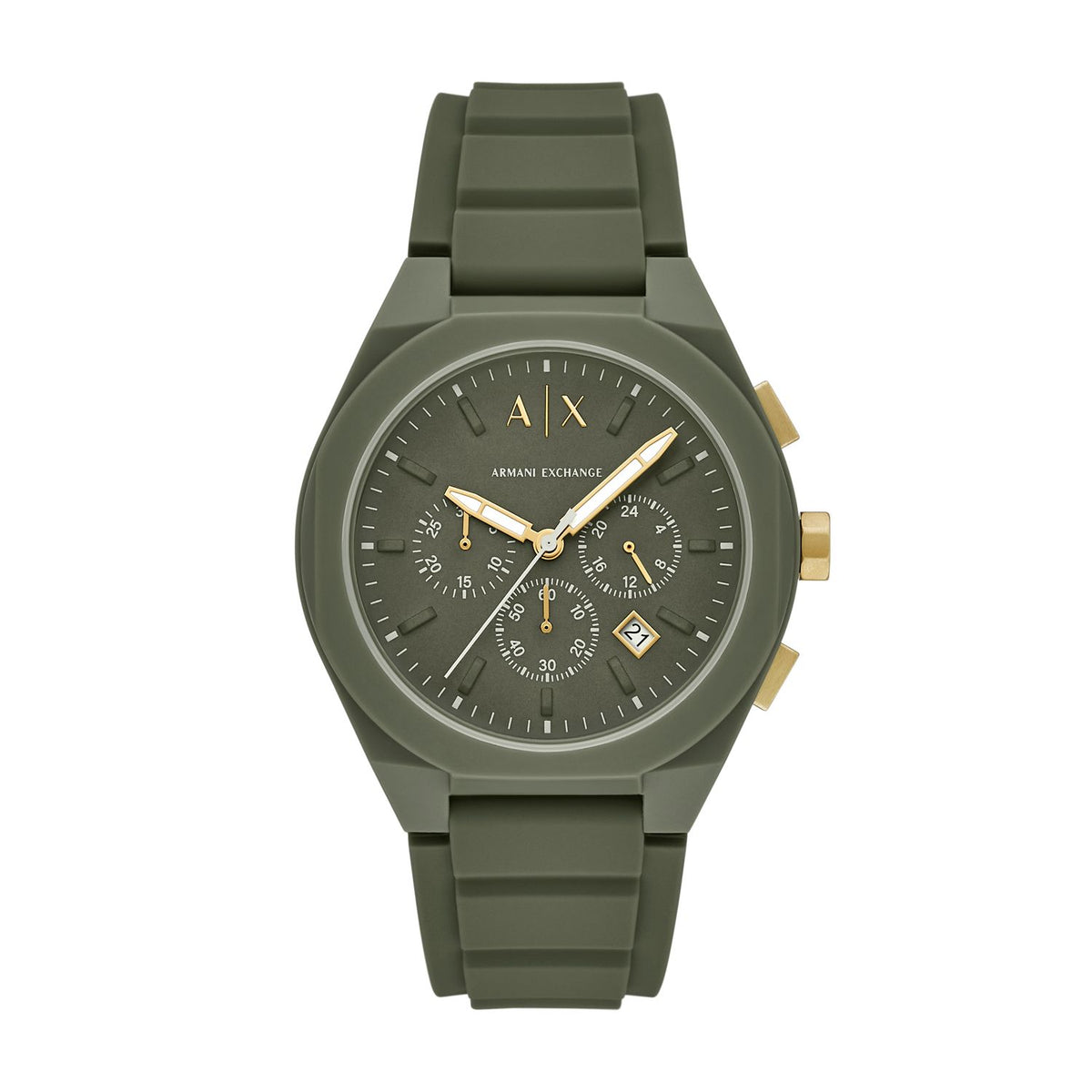 Armani Exchange Sync AX4169 Men's Chronograph Watch – Green Dial & Green Silicone Strap