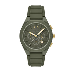 Armani Exchange Sync AX4169 Men's Chronograph Watch – Green Dial & Green Silicone Strap