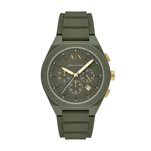 Armani Exchange Sync AX4169 Men's Chronograph Watch – Green Dial & Green Silicone Strap
