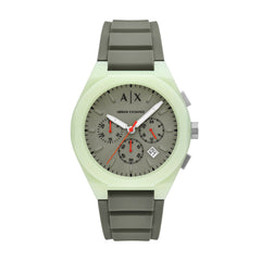 Armani Exchange Sync AX4171 Men's Chronograph Watch – Khaki Green Dial & Green Silicone Strap