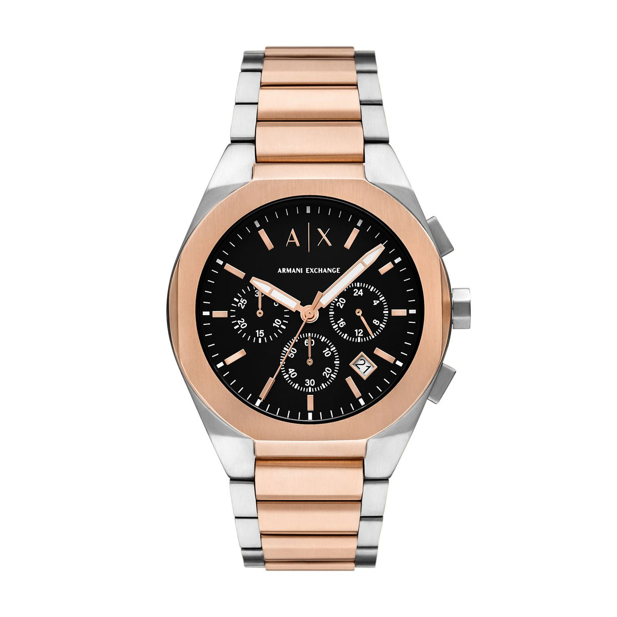 Armani Exchange Sync AX4181 Men's Chronograph Watch – Black Dial & Two-Tone Stainless Steel Bracelet