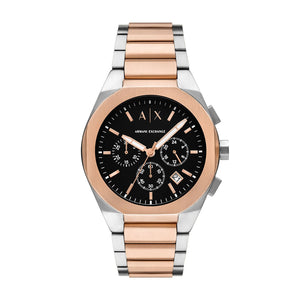 Armani Exchange Sync AX4181 Men's Chronograph Watch – Black Dial & Two-Tone Stainless Steel Bracelet