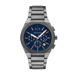 Armani Exchange Sync AX4182 Men's Chronograph Watch – Blue Dial & Gunmetal Stainless Steel Bracelet