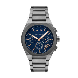 Armani Exchange Sync AX4182 Men's Chronograph Watch – Blue Dial & Gunmetal Stainless Steel Bracelet