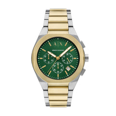 Armani Exchange Sync AX4184 Men's Chronograph Watch – Green Dial & Two-Tone Stainless Steel Bracelet