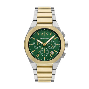 Armani Exchange Sync AX4184 Men's Chronograph Watch – Green Dial & Two-Tone Stainless Steel Bracelet