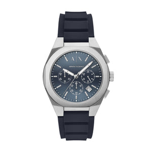 Armani Exchange Rafael AX4185 Men's Chronograph Watch – Blue Dial & Blue Silicone Strap