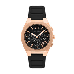 Armani Exchange Sync AX4190 Men's Chronograph Watch – Black Dial & Black Silicone Strap