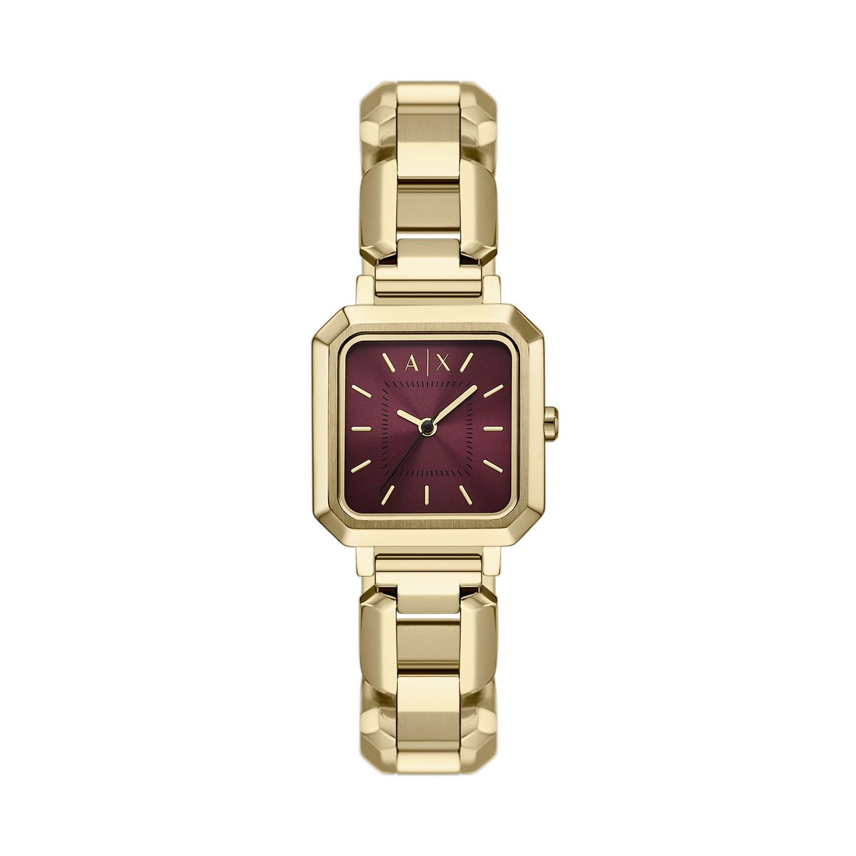 Armani Exchange AX5734 Women's Watch – Red Dial & Gold Stainless Steel Bracelet
