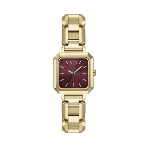 Armani Exchange AX5734 Women's Watch – Red Dial & Gold Stainless Steel Bracelet