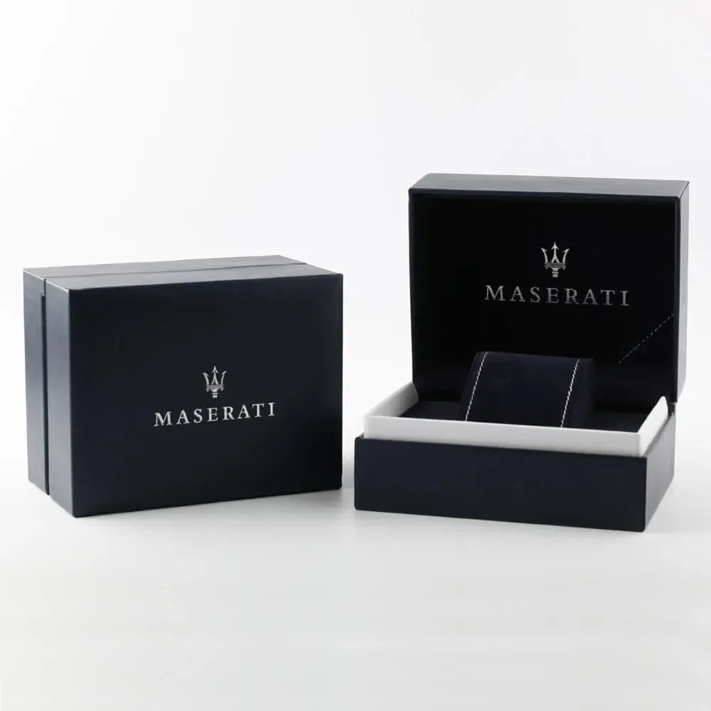 Maserati watch box on a white background