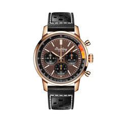 Breitling Top Time B01 RB01761A1Q1X1 men's chronograph watch, 41mm red gold case, bronze dial, black leather strap – front view