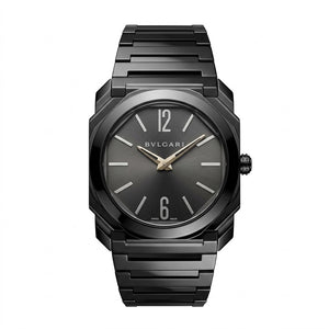 Bvlgari Octo Finissimo 40mm men's watch, Black dial, polished silver stainless steel case and bracelet – view 2