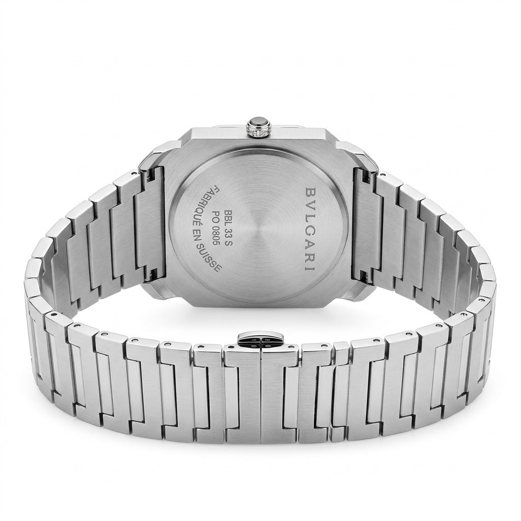 Bvlgari Octo Finissimo 40mm men's watch, Silver Eastern Arabic numeral dial, polished silver stainless steel case and bracelet – view 6