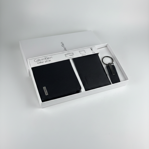 Calvin Klein 3-Piece Gift Set featuring Wallet, Card Holder for Men, and Key Fob
