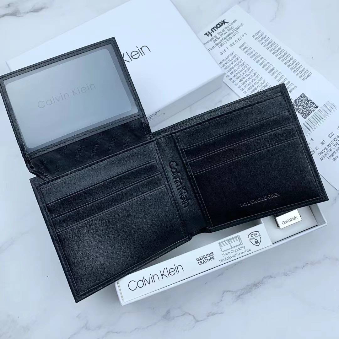 Interior view of Calvin Klein Wallet showing extra capacity card slots