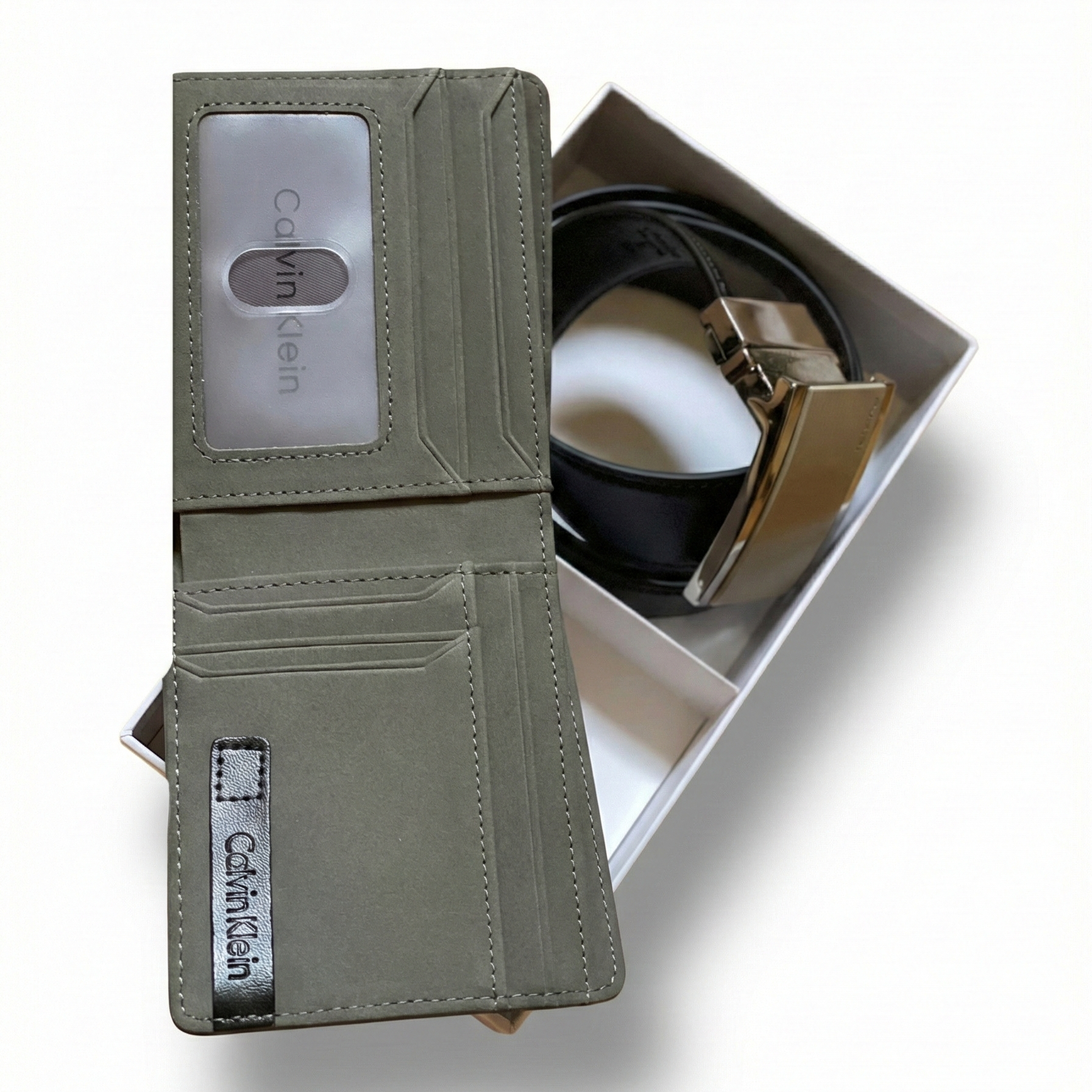 Interior of Calvin Klein Wallet showing ID Window Flap