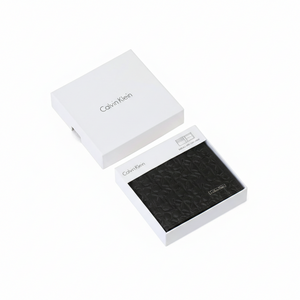 Calvin Klein Wallet Displayed in Open Gift Box Angled View