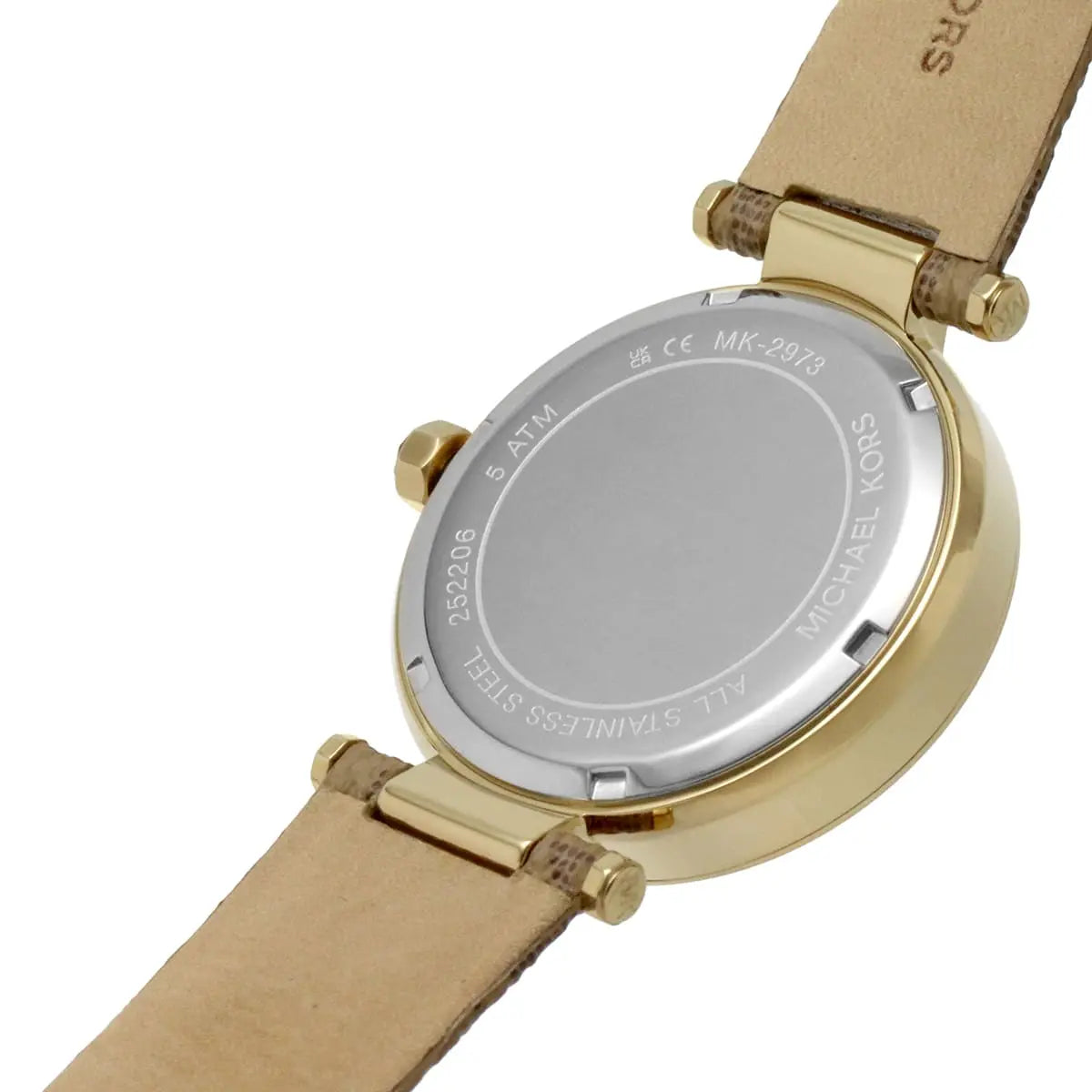 ظهر ساعة Michael Kors Liliane MK2973 الأصلي موضح عليه كود الموديل