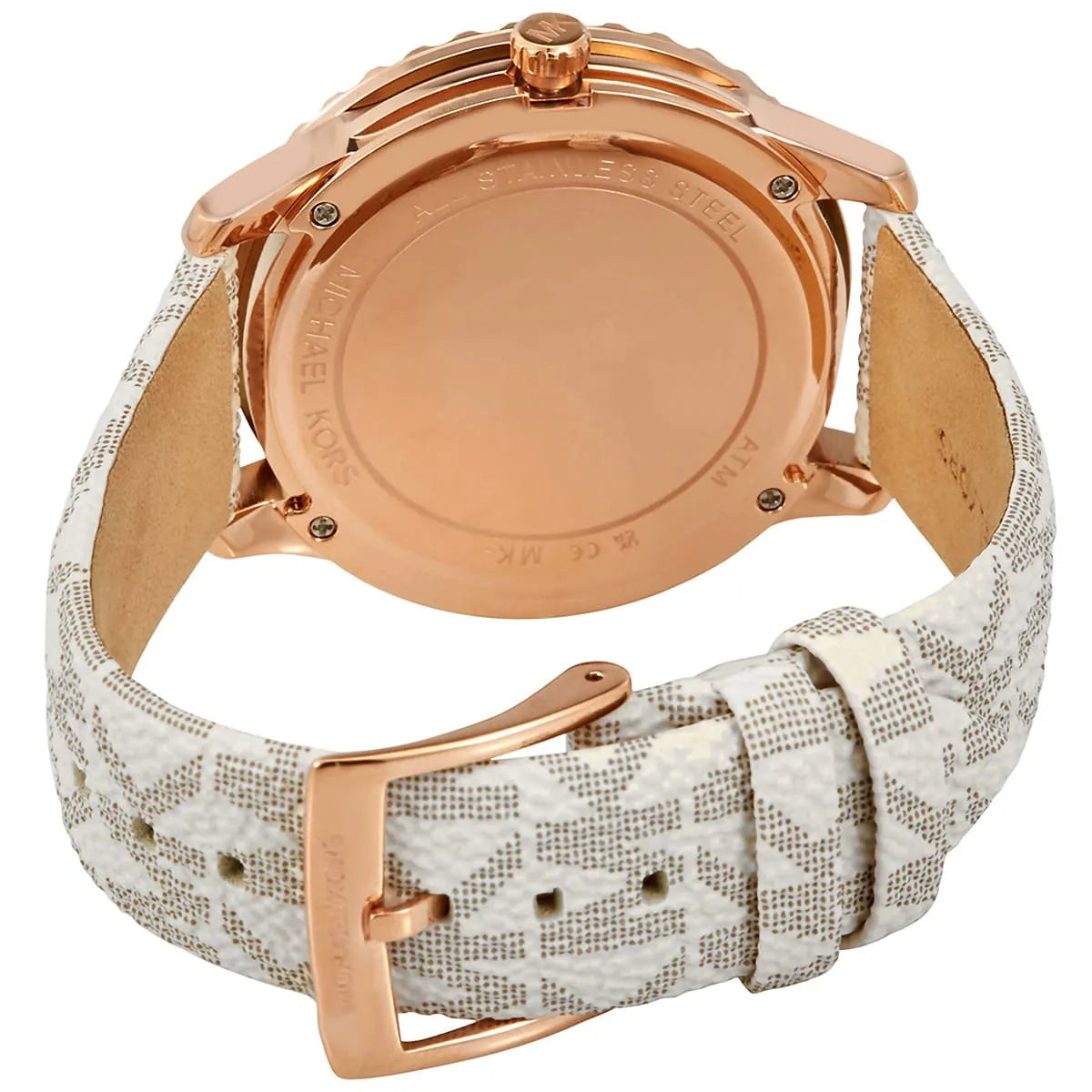 ظهر ساعة Michael Kors Lennox MK6980 الأصلي موضح عليه كود الموديل