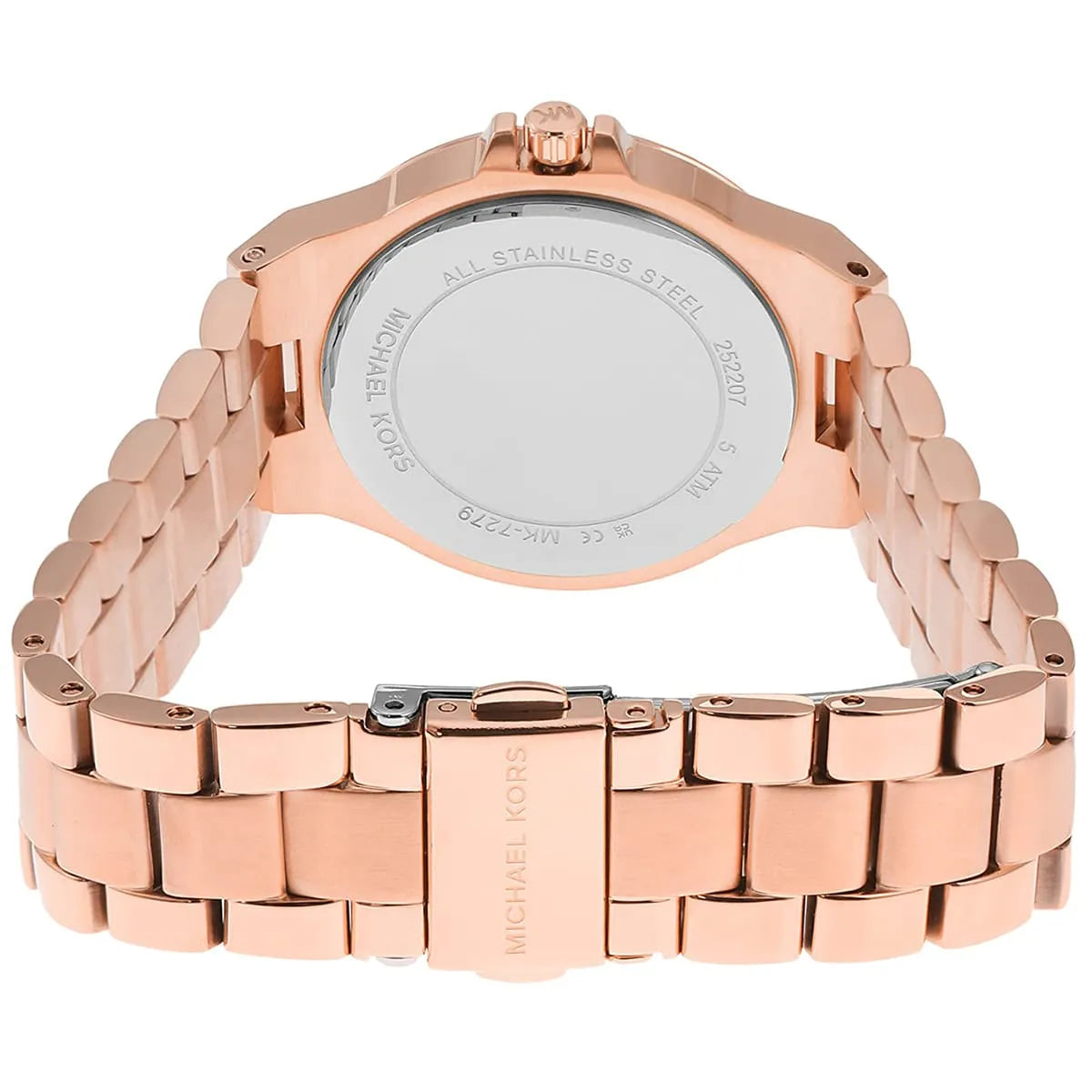 ظهر ساعة Michael Kors Lennox MK7279 الأصلي موضح عليه كود الموديل والباركود