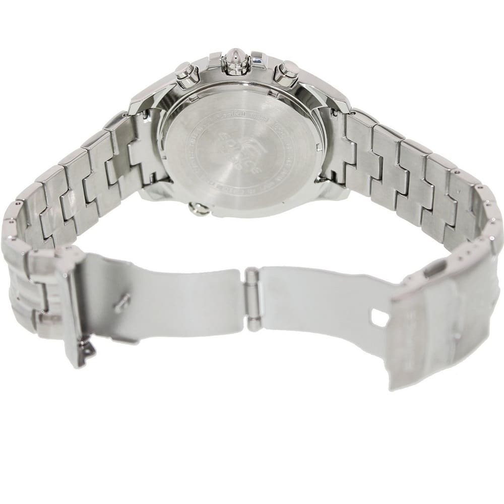 Casio Edifice EF-543D-1AV men's chronograph watch, black dial, silver-tone stainless steel bracelet – detail view 2