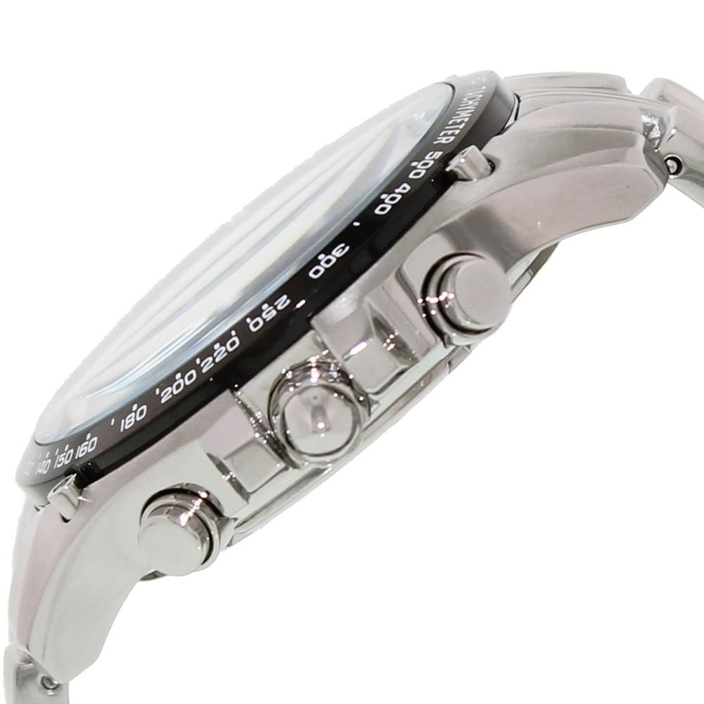 Casio Edifice EF-543D-1AV men's chronograph watch, black dial, silver-tone stainless steel bracelet – detail view 5