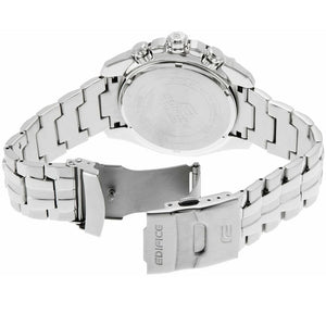 Casio Edifice EF-550D-1AV men's chronograph watch, black dial, silver-tone stainless steel bracelet – detail view 2