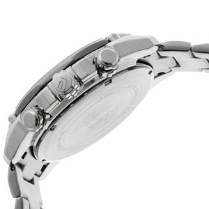 Casio Edifice EF-550D-7AV men's chronograph watch, white dial, silver-tone stainless steel bracelet – detail view 5