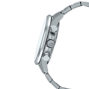 Casio Edifice EFR-303D-7AV men's world time watch, silver dial, silver-tone stainless steel bracelet – detail view 1