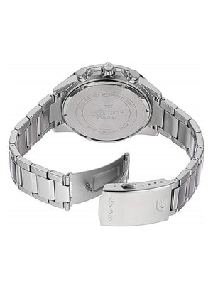 Casio Edifice EFR-303DB-2AV men's world time watch, blue dial, silver-tone stainless steel bracelet – detail view 2