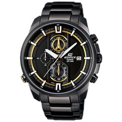Casio Edifice EFR-533BK-1A9V men's chronograph watch, black dial, black ion-plated stainless steel bracelet – front view