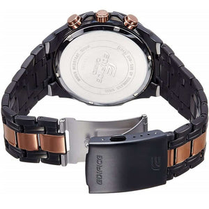 Casio Edifice EFR-539BKG-1AV men's chronograph watch, black dial, black ion-plated stainless steel bracelet – detail view 2
