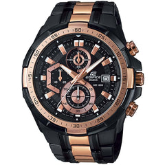 Casio Edifice EFR-539BKG-1AV men's chronograph watch, black dial, black ion-plated stainless steel bracelet – front view