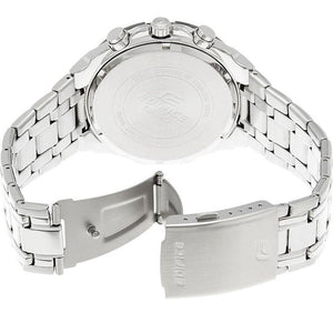 Casio Edifice EFR-539D-1AV men's chronograph watch, black dial, silver-tone stainless steel bracelet – detail view 2