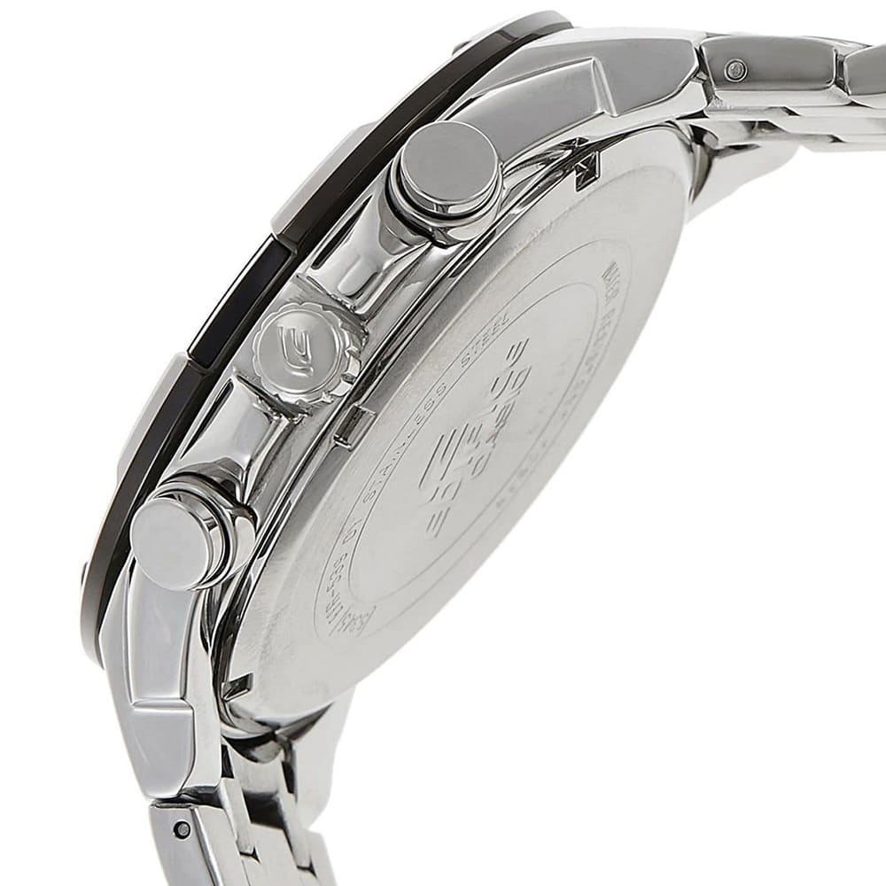 Casio Edifice EFR-539D-7AV men's chronograph watch, white dial, silver-tone stainless steel bracelet – detail view 2