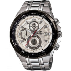 Casio Edifice EFR-539D-7AV men's chronograph watch, white dial, silver-tone stainless steel bracelet – front view