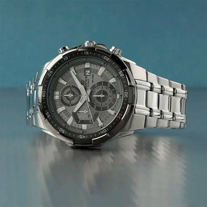 Casio Edifice EFR-539DE-8A men's chronograph watch, grey dial, silver-tone stainless steel bracelet – detail view 3