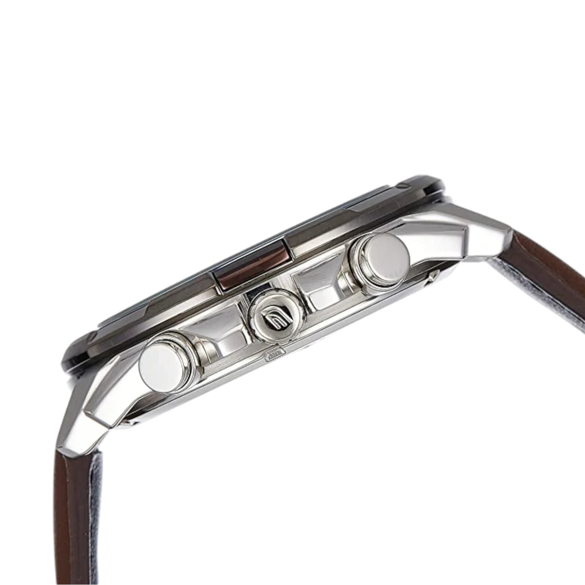 Casio Edifice EFR-539L-7BV men's chronograph watch, white dial, genuine brown leather strap – detail view 2