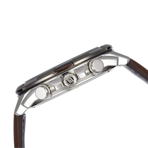 Casio Edifice EFR-539L-7BV men's chronograph watch, white dial, genuine brown leather strap – detail view 2