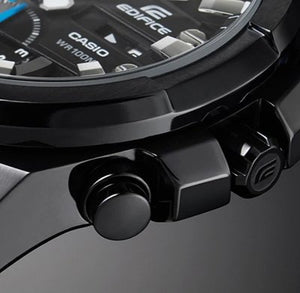 Casio Edifice EFR-540BK-1AV men's chronograph watch, black dial, black ion-plated stainless steel bracelet – detail view 2